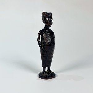 Talla en Madera de Dama Africana Embarazada - 17 cm - imagen 1