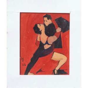 Lote siguiente: Óleo "Tango" de Jorge Alios, Sin Marco