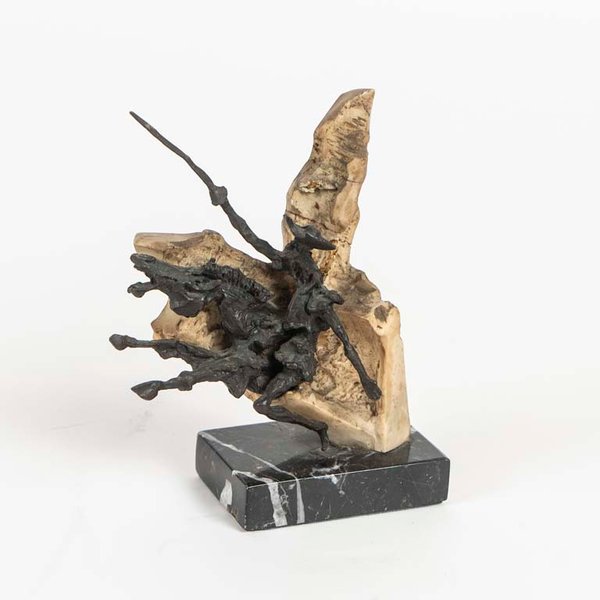 Escultura de Don Quijote a Caballo en Hierro y Pasta - imagen 1