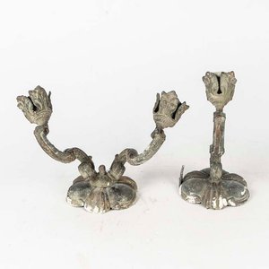 Par de Apliques de Bronce para Limpiar - Uno de Dos Luces y Otro de Una Luz - imagen 1
