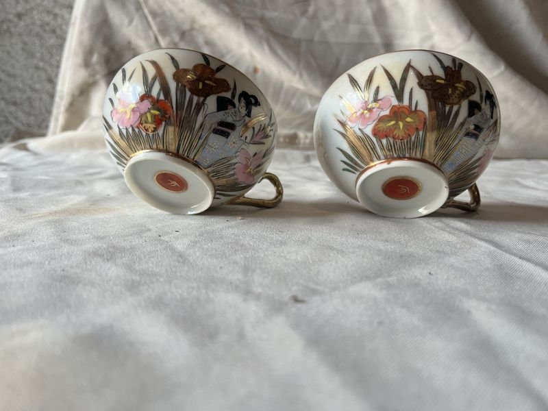 Tazas Asiáticas de Porcelana con Diseños Florales - imagen 2