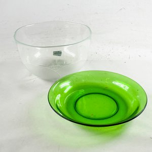 Lote anterior: Dos Ensaladeras de Vidrio: Hialina y Verde