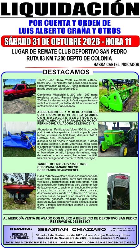 Liquidación por Cuenta y Orden de Luis Alberto Graña y Otros