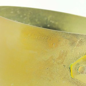 Olla Antigua de Cobre con Asa de Cerámica Decorada - imagen 4