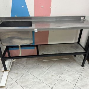 Mesada de Acero Inoxidable con Bacha y Estante - imagen 5