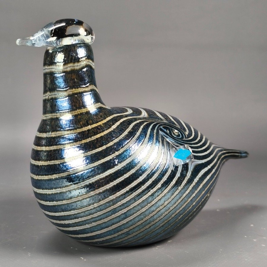 Figura Finlandesa en vidrio soplado con fisonomía de pájaro diseñada por OIVA TOIKKA - imagen 3