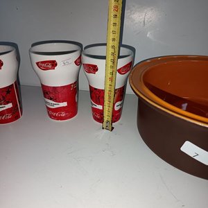 Olla de Cerámica y 3 Vasos Coca-Cola Coleccionables - imagen 6