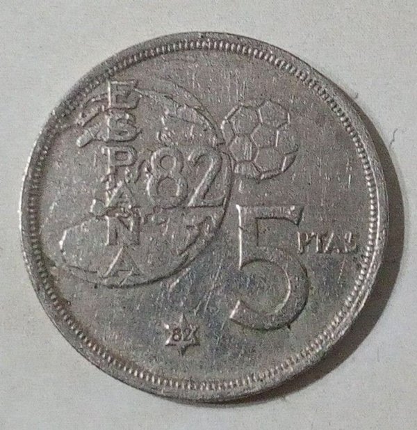 Moneda Conmemorativa 5 Pesetas España 1982 Copa Mundial Fútbol - imagen 1