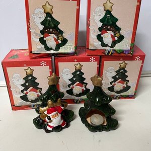 Lote siguiente: Casitas Árbol Navideño Decorativas con Vela y Papá Noel