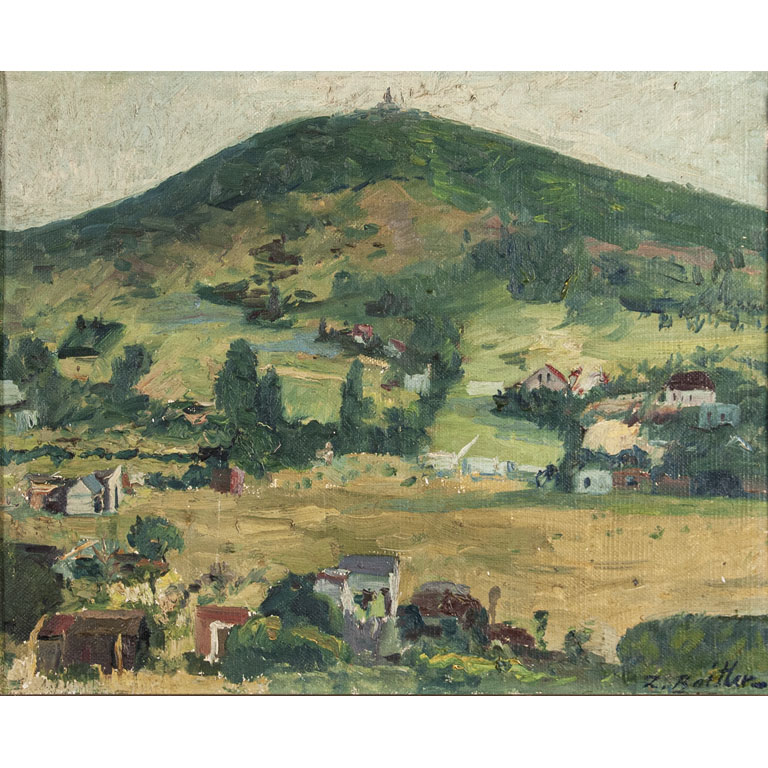 Lote anterior: Pintura paisaje con cerro óleo sobre arpillera, firmada abajo derecha