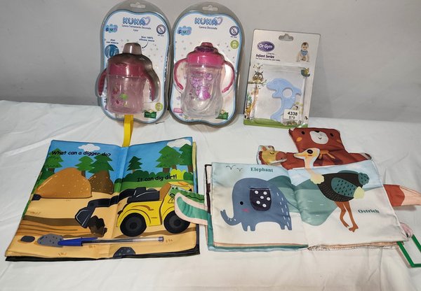 Lote de Varios para Bebé: Libros de Baño, Vasos y Mordillo