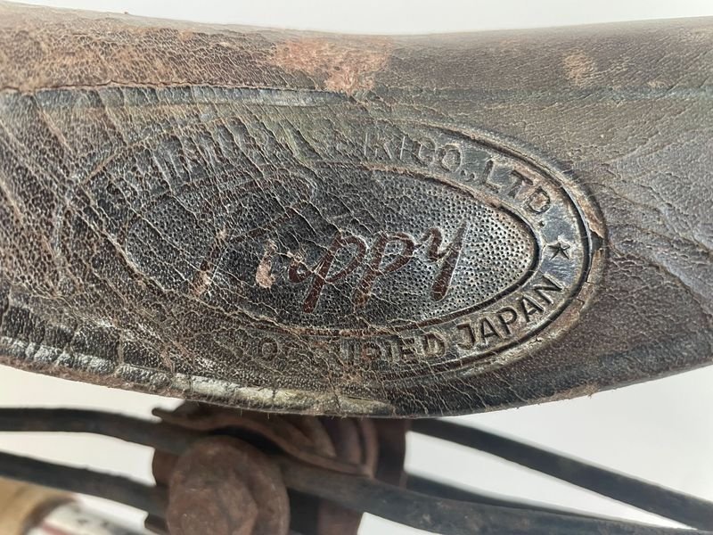 Asiento de Bicicleta Vintage Cuero Marrón "Puppy" Made in Occupied Japan