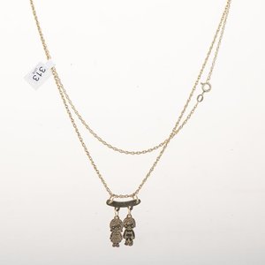 Cadena de Oro 18k con Dije de Niña y Niño - 52 cm - imagen 2