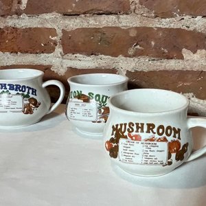 Set de 4 Tazones Antiguos para Sopa de Loza con Recetas - imagen 2
