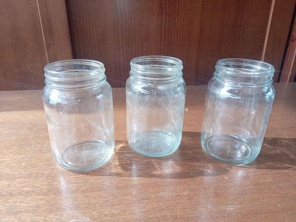 3 Frascos de Vidrio Sanos y Transparentes - imagen 1