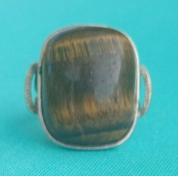 Anillo de diseño en plata con piedra marrón - imagen 1