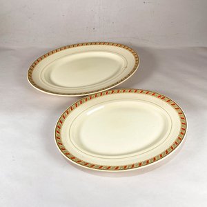 Lote de 5 piezas de loza inglesa Woods Ivory Ware con guarda naranja y flores - imagen 3