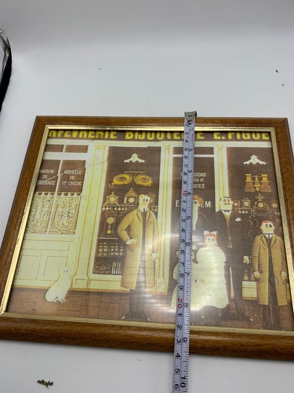 Cuadro decorativo antiguo con ilustración de tienda - imagen 4