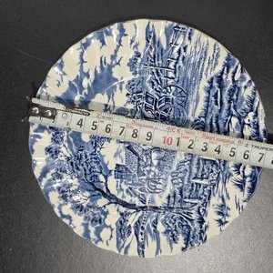 Juego de 4 Platos de Cerámica Inglesa con Decoración Azul y Escenas de Paisaje - imagen 14