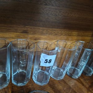 Juego de 6 Vasos Altos Octogonales Transparentes - imagen 2