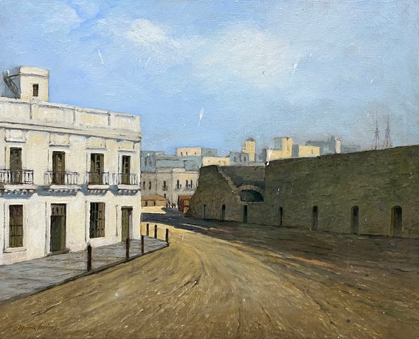Oleo "Casa de Ximenez y las Bovedas" de Carlos Menck Freire, 33x40cm - imagen 1