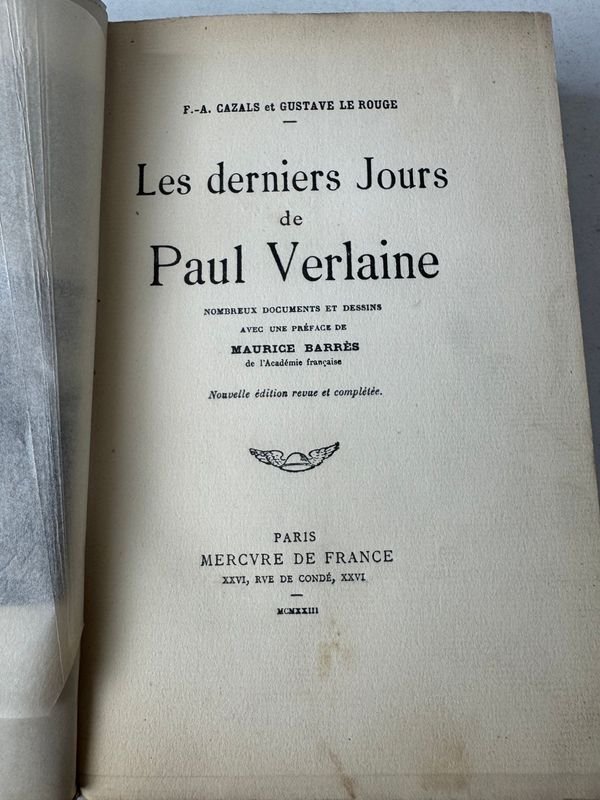 Libro raro de Paul Verlaine, autografiado y editado en 1913 - imagen 3