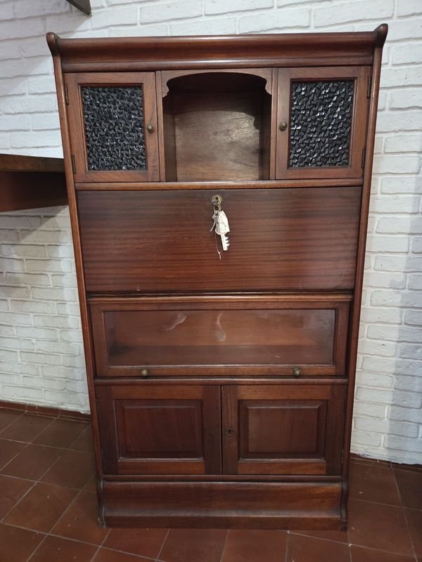 Biblioteca Americana tipo Thompson con secretaire y Globo Wernicke principios de siglo XIX - imagen 2