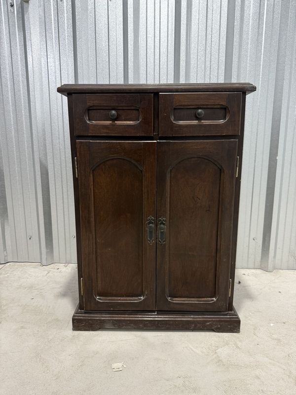 Mueble de Madera Antiguo con 2 Puertas y 2 Cajones
