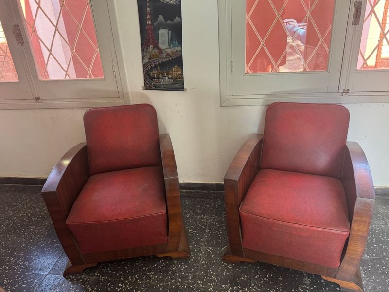 Sillones Art Decó Tapizados en Cuerina - imagen 2