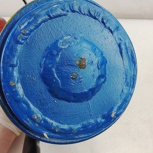 Conjunto de 2 Cafeteras Antiguas Esmaltadas: Azul con Calas y Roja - imagen 5