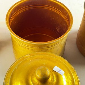 Juego de 4 Potes de Aluminio Dorado con Tapa - imagen 3