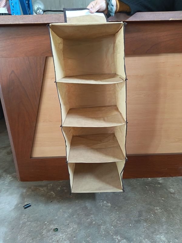 Estante Multiusos de Tela Beige con 4 Compartimentos