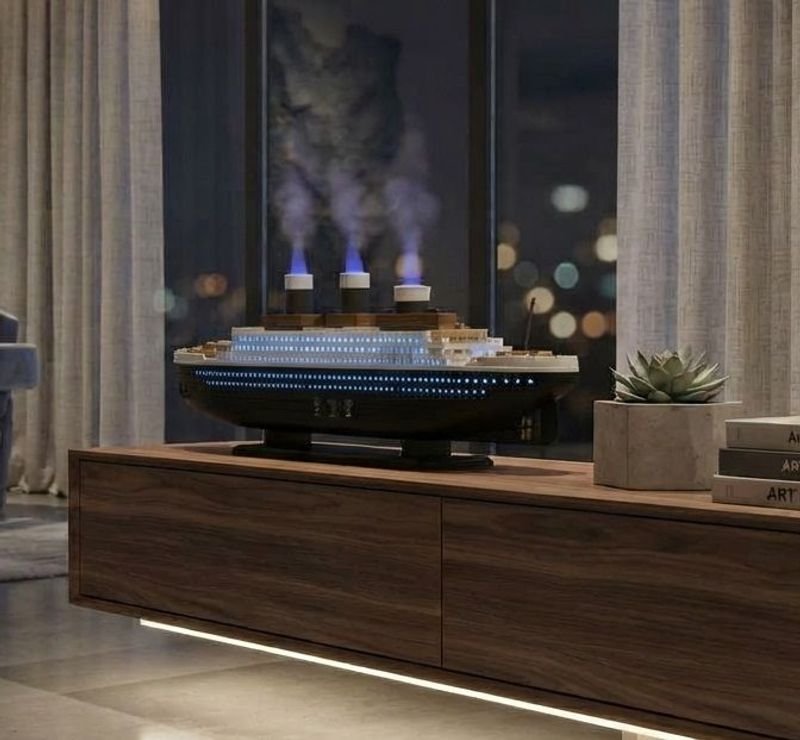 Humidificador Difusor de Aromas Diseño Barco Titanic con Luces LED