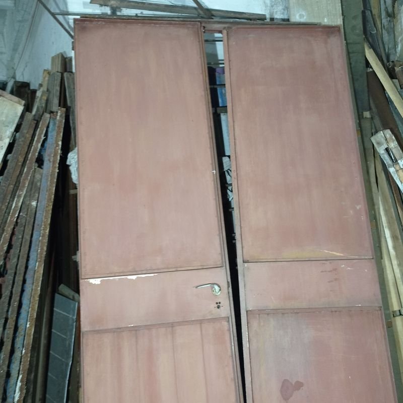 Puerta de hierro en carpintería, dos hojas y marco - imagen 5