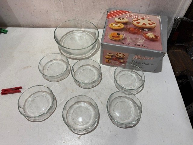 Juego de 7 Compoteras de Vidrio Milano