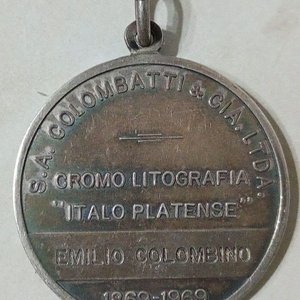 Medalla Conmemorativa "Italo Platense" "Cromo Litografía Emilio Colombino" 1869-1969 - imagen 2