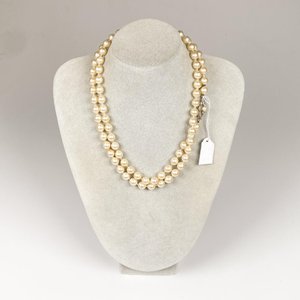 Collar Doble de Perlas Fantasía Color Crema con Cierre Metálico - imagen 1