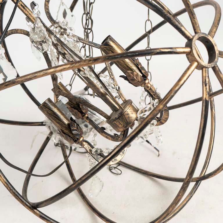 Colgante de metal y vidrio con luces - imagen 2