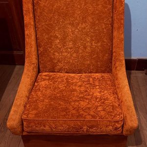 Par de Butacas Estilo Retro en Terciopelo Naranja - imagen 6