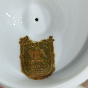 Juego de Té Checoslovaco Rococó en Porcelana: Tetera, Azucarero, Lechera y 6 Tazas con Platillos - imagen 13
