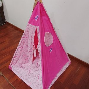 Carpita Infantil Estilo Tipi Rosa y Fucsia Estampada con Mariposas - imagen 2