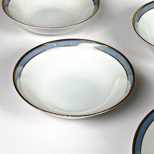Ocho Piezas de Porcelana Rosenthal: Centro, Platillos y Salsera con Detalle Dorado - imagen 4
