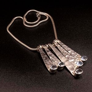 Cadena Cola de Ratón de Plata 925 con Topacios y Colgante - imagen 1