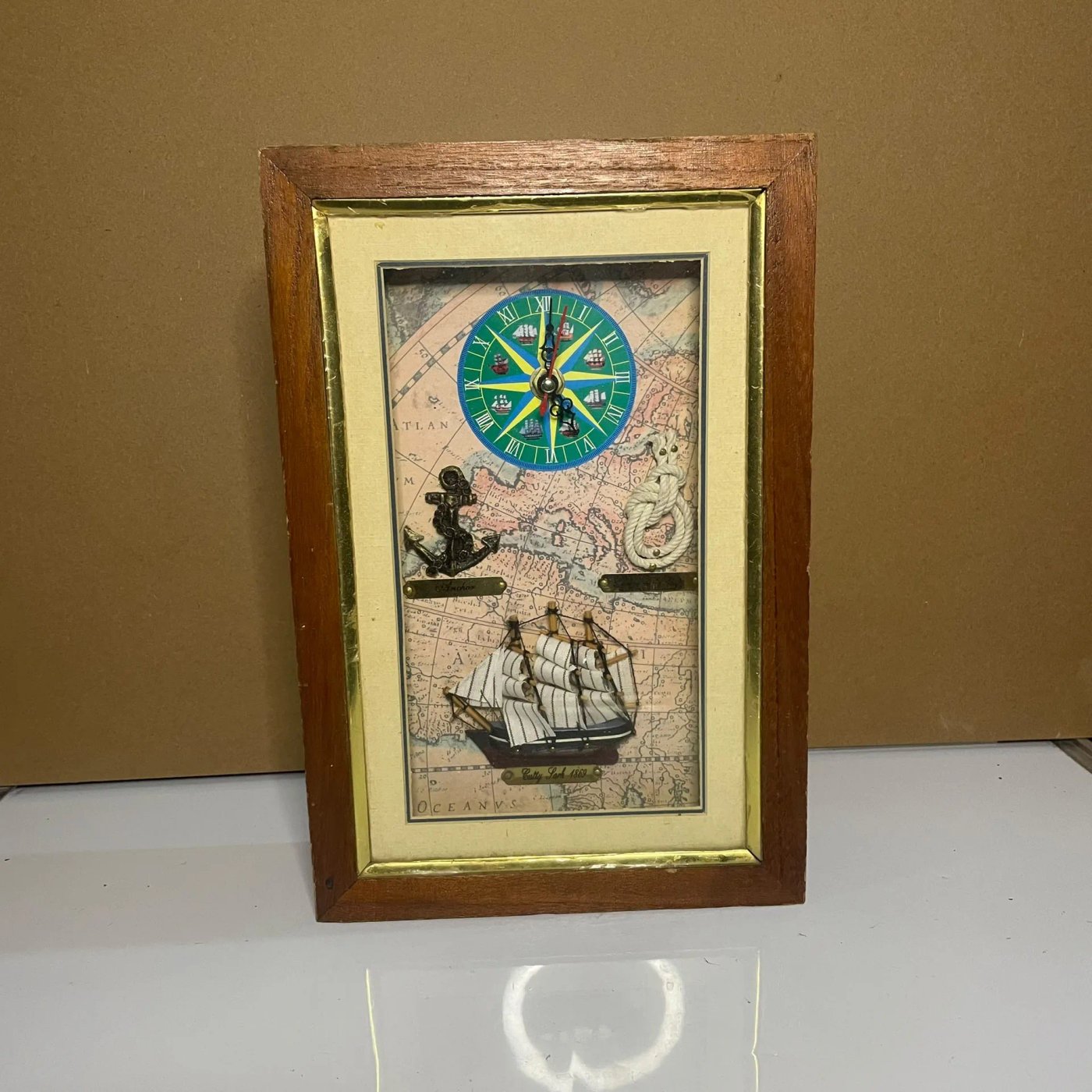 Reloj de Pared Porta Llaves Decorativo con Diseño Náutico