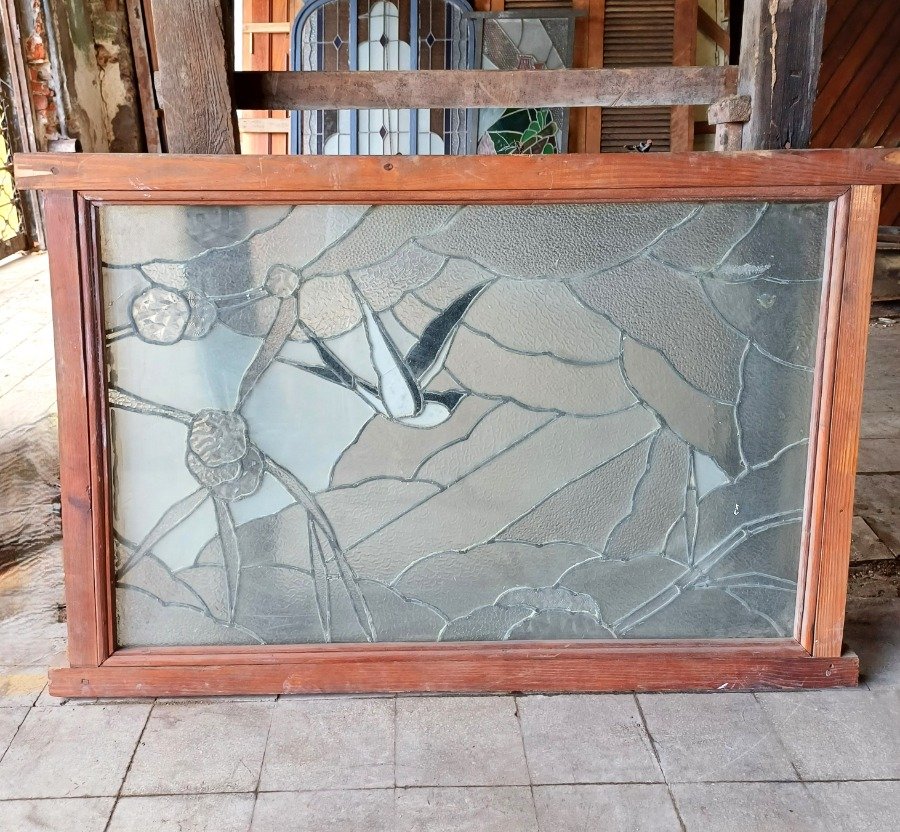Vitraux Art Deco con marco de madera - imagen 6