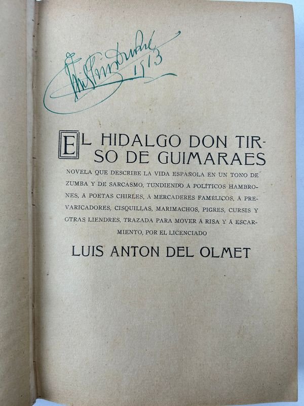 Libro satírico 'El hidalgo Don Tirso de Guimaraes' de Luis Antón del Olmet - imagen 2