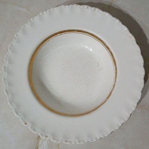 Plato Hondo Vintage Loza Inglesa Grindley England Cream Petal Borde Dorado 1930 - imagen 4