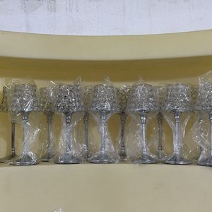 Portavelas Decorativo con Cristales y Base Cromada - imagen 6