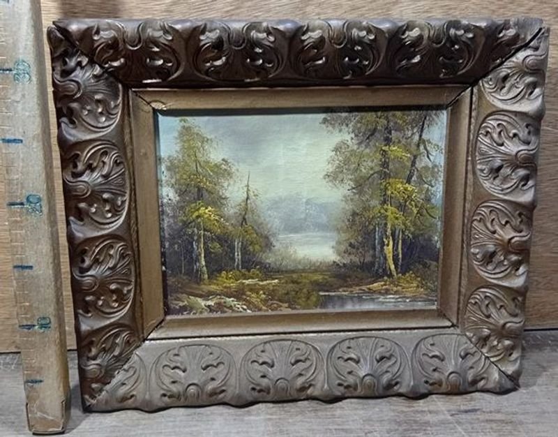 Lote siguiente: Pintura antigua en marco de madera