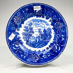 Plato de Porcelana Arabia Finlandés Estilo Willow Azul y Blanco - imagen 3